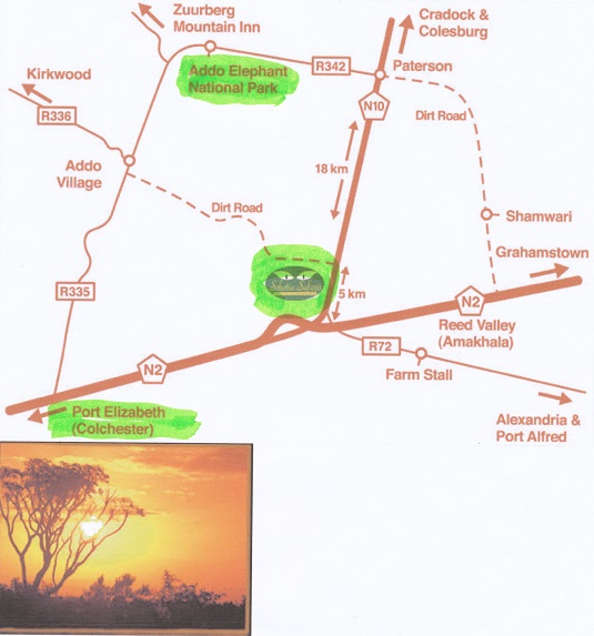 carte source : "Scotia Safaris Réserve Privée"