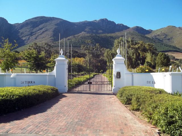 l'entrée de la la Guesthouse "Terra de Luc".à Franschhoek Afrique du Sud